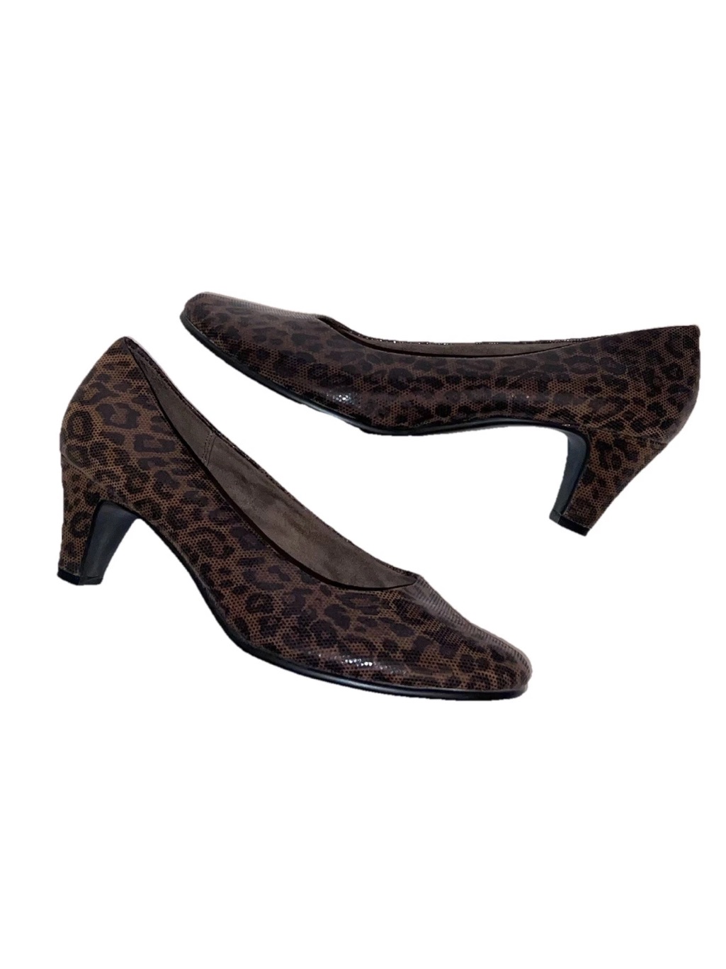 Aerosoles Leopard Animal Print Slip On Pumps Heels 11 Wide